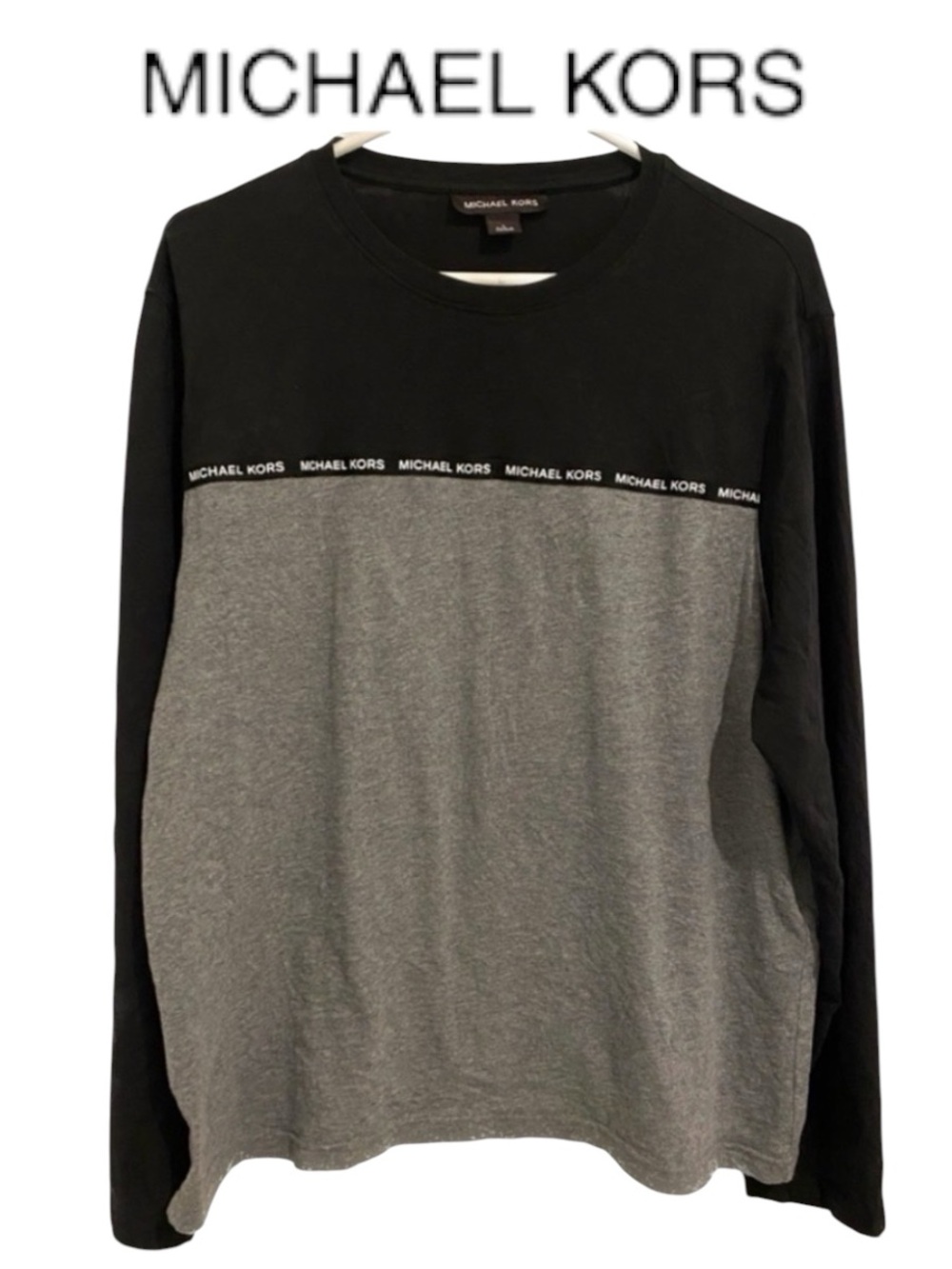 KORS Michael Kors Black and Gray Long Sleeve Tee